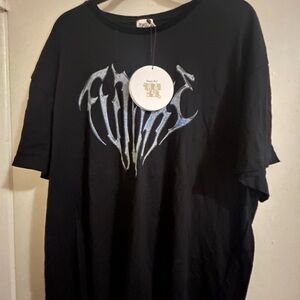 Princess Polly Future Oversized Graphic Black T Shirt Size M/L